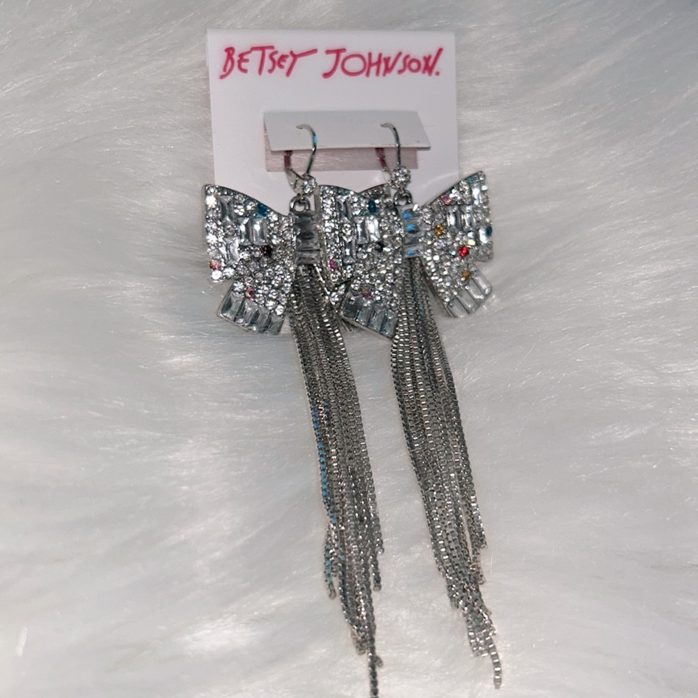 Betsy Johnson bow tie earrings